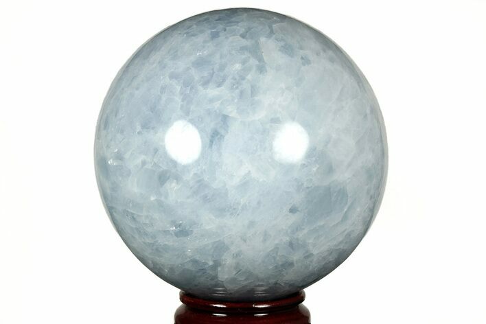 Polished Blue Calcite Sphere - Madagascar #216689